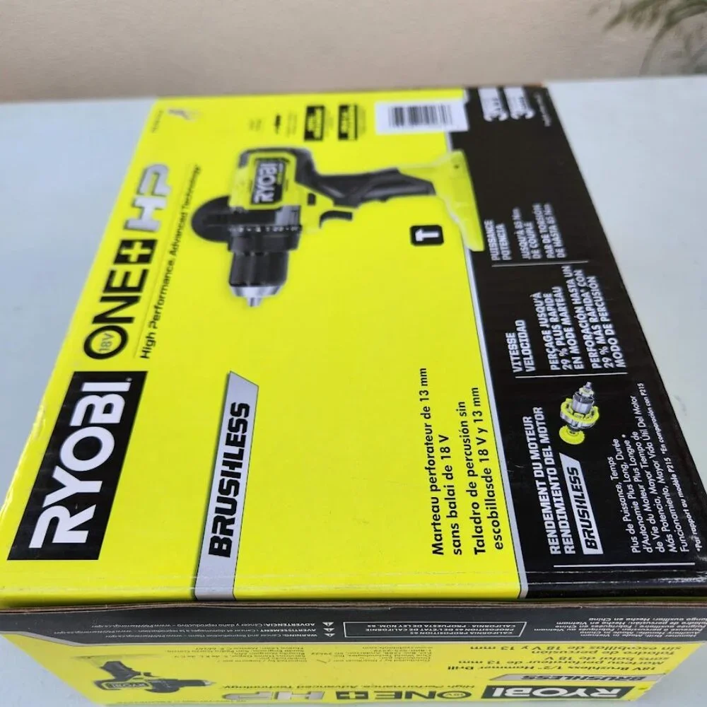 New RYOBI ONE+ HP 18V Brushless Cordless 1/2 in. Hammer Drill Power Tool Only Br